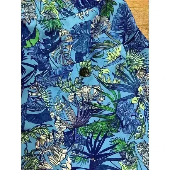 Lords of Harlech Quack Jungle Garden Blue Swim Trunks Men's L 3.5" Inseam - Picture 10 of 11
